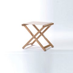 Oval Tabure Venikli Kayın Ağacı