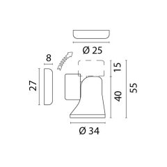 Kapı Stoperi Mıknatıslı Kromaj Ø39x70mm