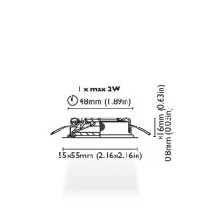 Tavan Aydınlatma LITE Seattle 55 Pas. Çelik Driver Entegre IP66