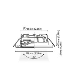 Tavan Aydınlatma LITE Phoenix 85 Satin Pas. Çelik Driver Entegre IP66