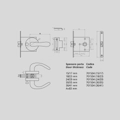 Kapı Kilit Seti Kromaj 36x41mm