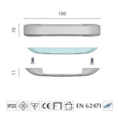 Merdiven Aydınlatma Andromeda G2 Kromaj 3200 °K Beyaz