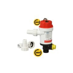 Sintine Pompası Otomatik Aerator/Twinport 12V Ø28mm 1100GPH 75lt/dk