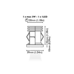 Tavan Aydınlatma Leros 39 3W Beyaz Cam Driver Entegre IP65