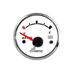 Su Tankı Seviye Göstergesi Beyaz-Krom Ø52mm 12-24V 0-190ohm