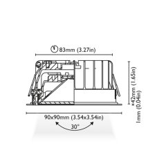 Tavan Aydınlatma LITE Atlanta 90 Pas. Çelik Driver Entegre IP66