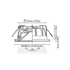 Tavan Aydınlatma LITE Daytona 90 Pas. Çelik Driver Entegre IP66