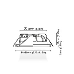 Tavan Aydınlatma LITE Charlotte 80 Pas. Çelik Driver Entegre IP66