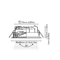 Tavan Aydınlatma LITE Atlanta 80 Pas. Çelik Driver Entegre IP66