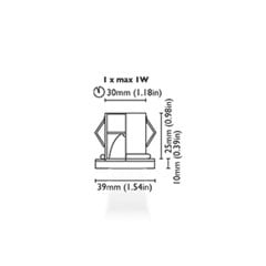 Tavan Aydınlatma Leros 39 1W Beyaz Cam Driver Entegre IP65