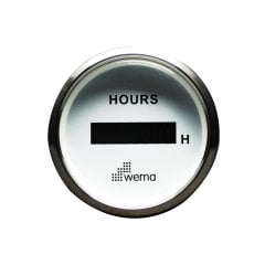 Makina Çalışma Zaman Saati Dijital Beyaz-Krom Ø52mm 12-24V