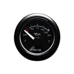 Yağ Basınç Göstergesi Analog Siyah Ø52mm 12-24V 10 bar