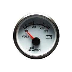 Voltmetre Analog Siyah-Krom Ø52mm 24V 240-30ohm