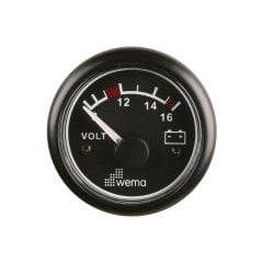 Voltmetre Analog Siyah Ø52mm 12V 240-30ohm