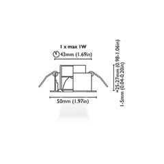 Tavan Aydınlatma Kea 50F 1W Kromaj Driver Entegre