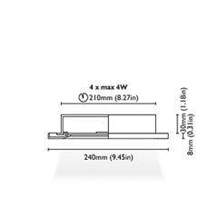 Tavan Aydınlatma Eudora 240 Satin Mat Altın Driver Entegre IP65