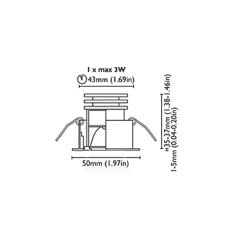Tavan Aydınlatma Kea 50F 3W Kromaj Driver Entegre