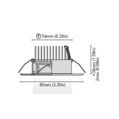 Tavan Aydınlatma Tritone 1-85 Kromaj Driver Entegre