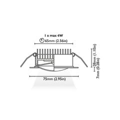 Tavan Aydınlatma Rodi 1-75B Kromaj Kavisli Cam Driver Entegre