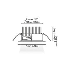 Tavan Aydınlatma Rodi 1-75P 12W Kromaj Düz Camlı Driver Entegre