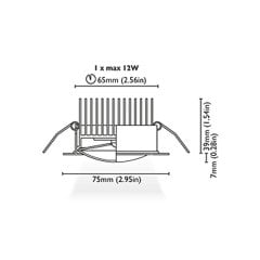 Tavan Aydınlatma Rodi 1-75B Kromaj Kavisli Cam Driver Entegre