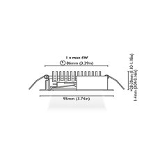 Tavan Aydınlatma Serifos 2-95 Kromaj Driver Entegre