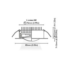 Tavan Aydınlatma Rodi 2-85B Kromaj Kavisli Cam Driver Entegre