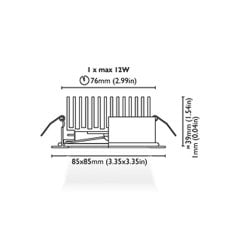 Tavan Aydınlatma Sikinos 1-85 12W Kromaj Driver Entegre