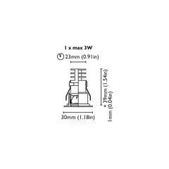 Tavan Aydınlatma Mini Roe 30 Altın Kaplama IP65