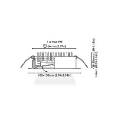 Tavan Aydınlatma Sikinos 2-100 4W Kromaj Driver Entegre