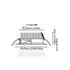 Tavan Aydınlatma Cassis 75 Kromaj Driver Entegre
