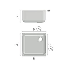 Evye Paslanmaz Çelik 350x320x160mm