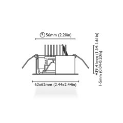 Tavan Aydınlatma Micene 2-62 Kromaj Driver Entegre