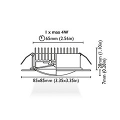 Tavan Aydınlatma Micene 1-85B Kromaj Kavisli Cam Driver Entegre