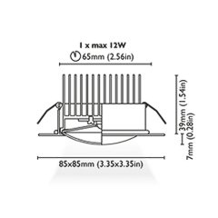 Tavan Aydınlatma Micene 1-85P Kromaj Düz Cam Driver Entegre