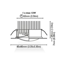 Tavan Aydınlatma Micene 1-85B Kromaj Kavisli Cam Driver Entegre