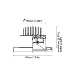 Tavan Aydınlatma Urano V90 Pas. Çelik Vidalı IP66