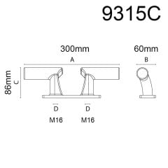 Koç Boynuzu Paslanmaz Çelik 300x60x86mm
