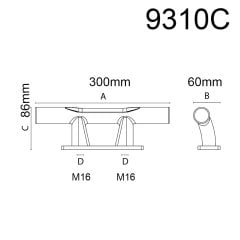 Koç Boynuzu Paslanmaz Çelik 300x60x86mm