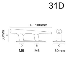 Koç Boynuzu Kromaj 100x30x30mm