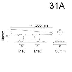 Koç Boynuzu Kromaj 200x60x50mm