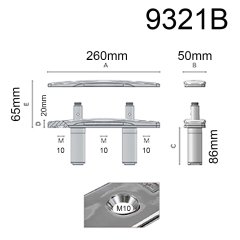 Gizli Baba Paslanmaz Çelik 260x50x86mm