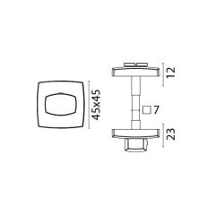 WC Kapı Kilit Mandalı Kromaj 45x45x23mm