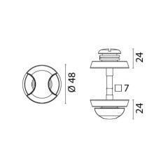 WC Kapı Kilit Mandalı Kromaj Ø48xh24mm