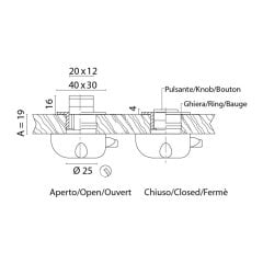 Pushbuton Kromaj 19mm