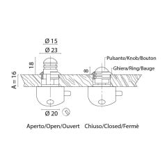 Pushbuton Kromaj 16mm Mekanizması ile