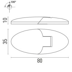 Gömme Menteşe Kromaj 100° 80x35mm