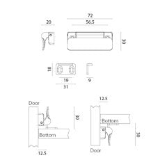 Kapı ve Çekmece Kulpu Kromaj 72x30x20mm