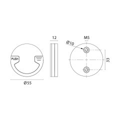 Kapak Kulpu Kilitsiz Paslanmaz Çelik Ø55mm