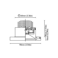 Tavan Aydınlatma Urano 90 Pas. Çelik Vidasız Driver Entegre IP66